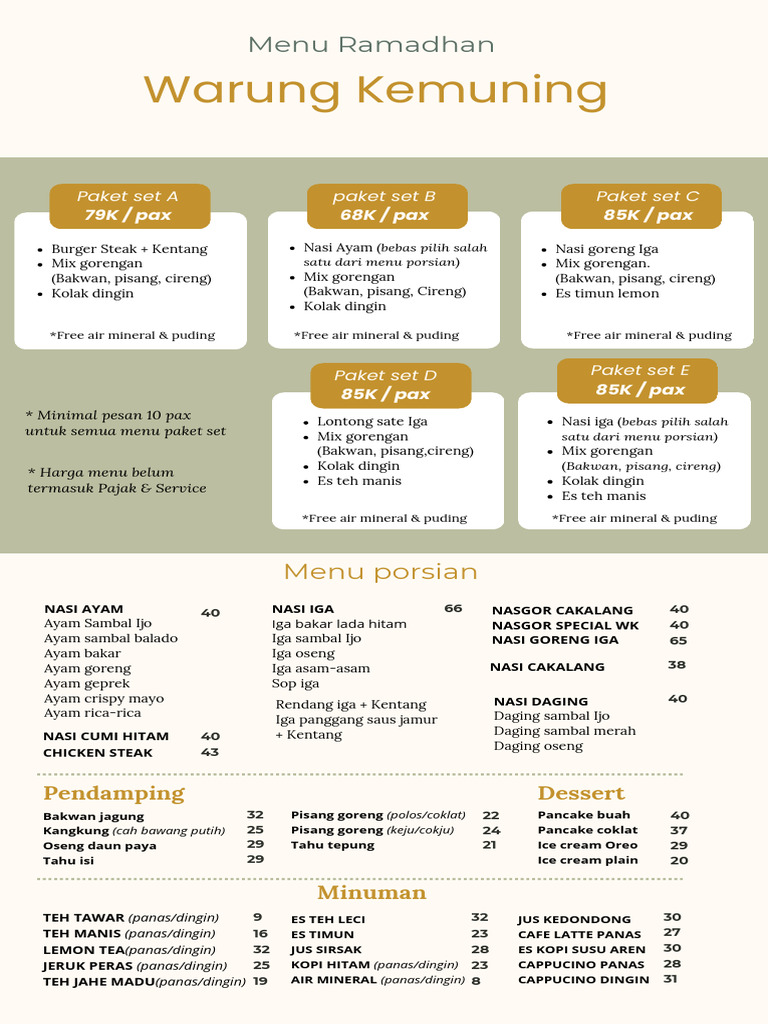 Menu Ramadhan | PDF | Food And Drink | Cooking