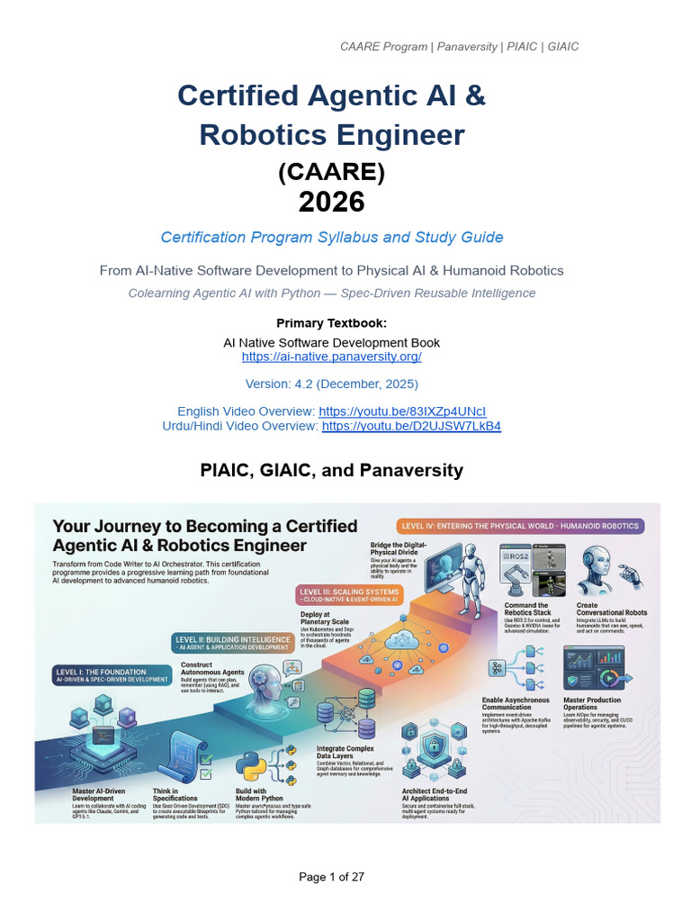 CAARE Program: AI & Robotics Certification | PDF | Artificial ...