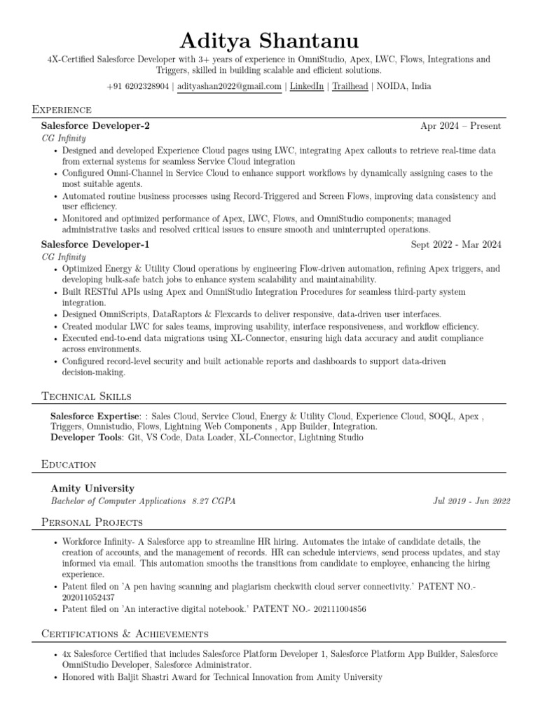 Aditya Shantanu SFDC RESUME PDF | PDF | Cloud Computing | Software ...