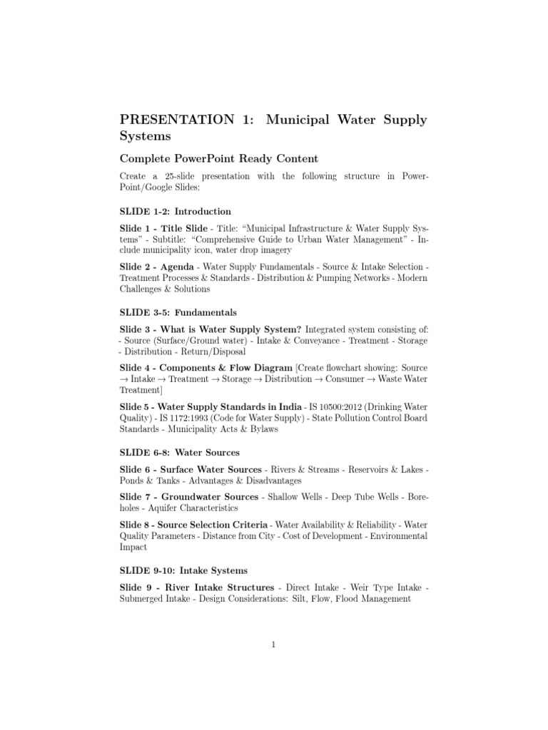 Municipal Water Supply Systems Guide | PDF | Water Purification | Water