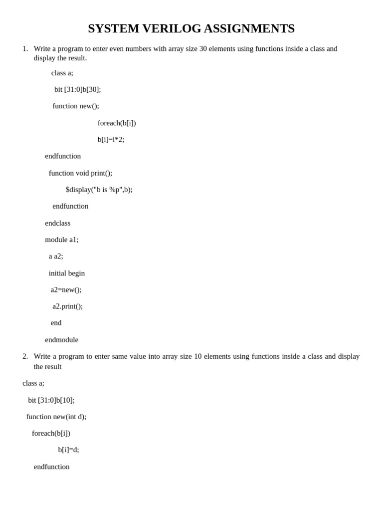 SystemVerilog Class-Based Programs | PDF | Computer Programming ...