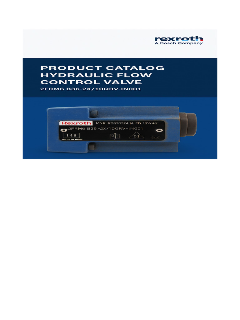 Hydraulic Flow Control Valve Catalog | PDF
