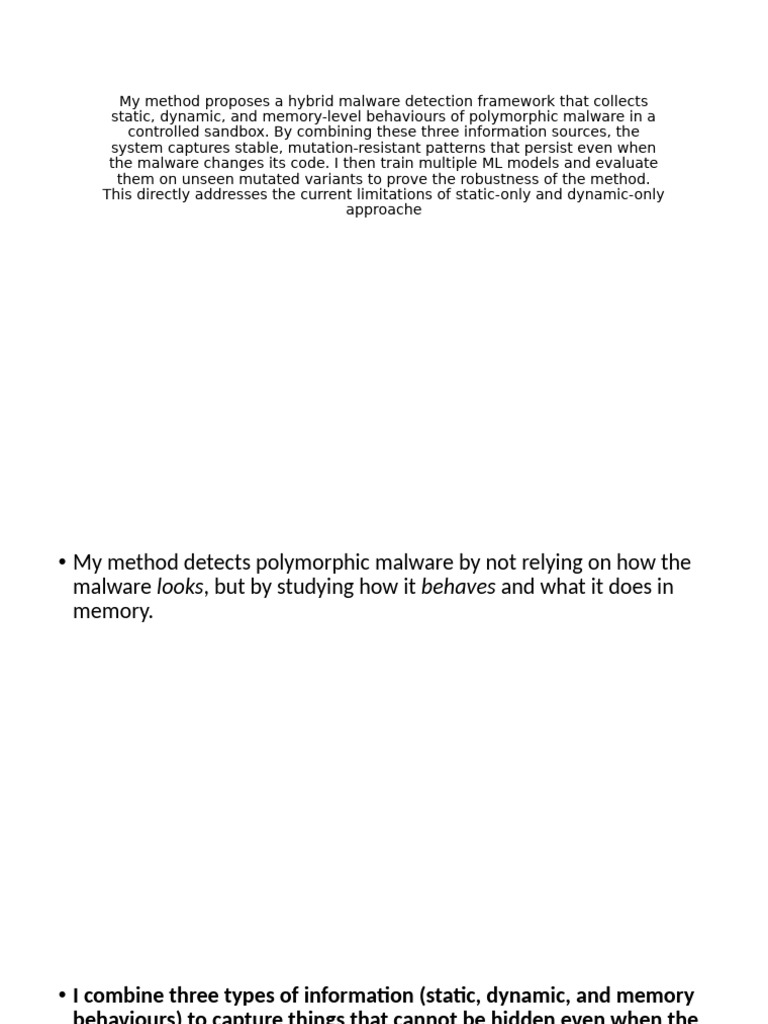 Hybrid Framework for Polymorphic Malware Detection | PDF | Malware ...