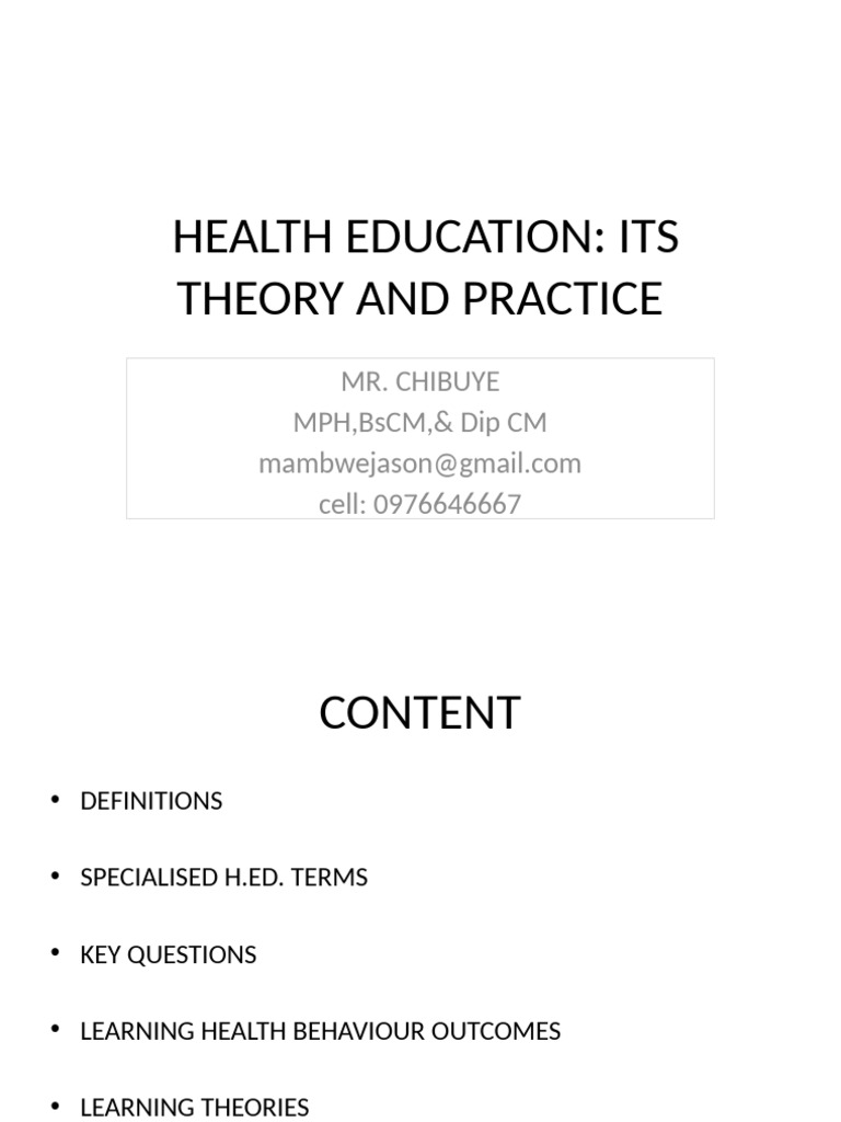 Health Edu. Notes - Updated | PDF | Learning | John Dewey