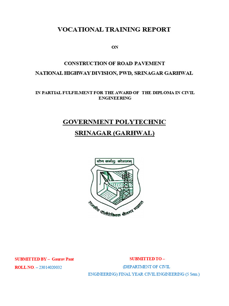 Road Pavement Construction Training Report | PDF | Road Surface | Concrete