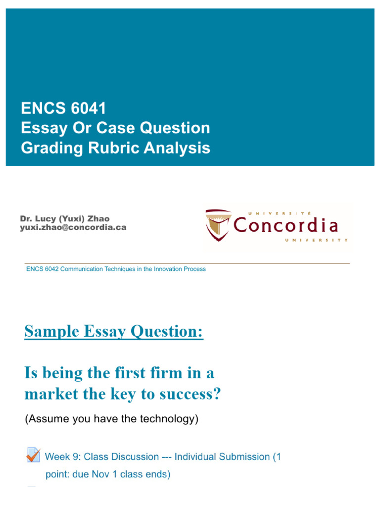 Essay Question or Case Analysis Grading Rubric Analysis | PDF ...