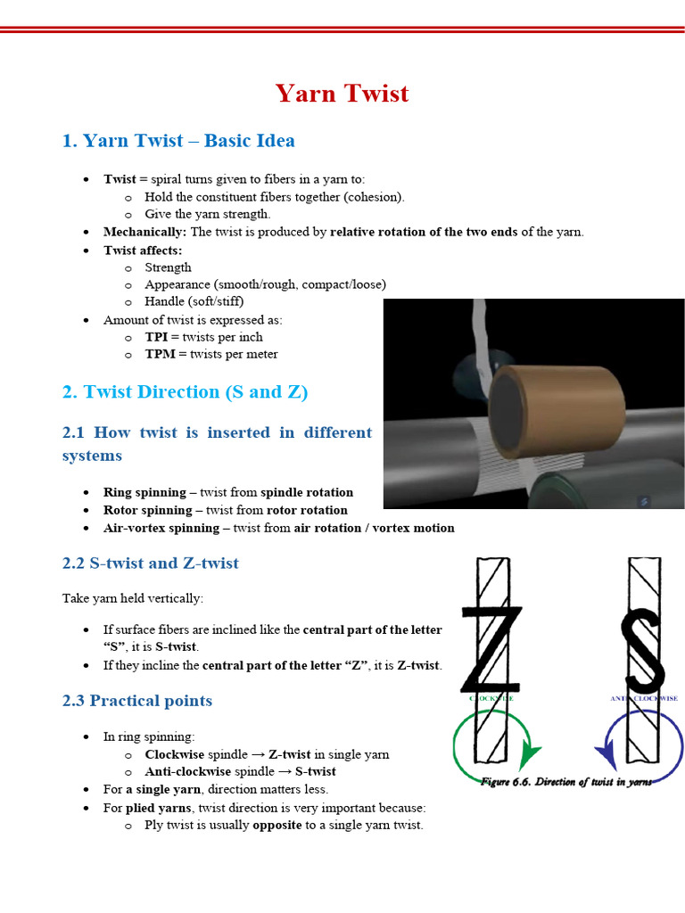 Understanding Yarn Twist Dynamics | PDF | Yarn | Spinning (Textiles)