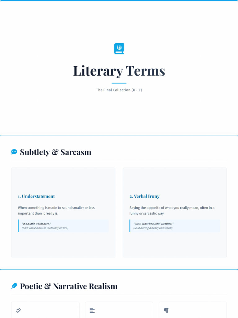 Literary Terms U-Z Collection | PDF