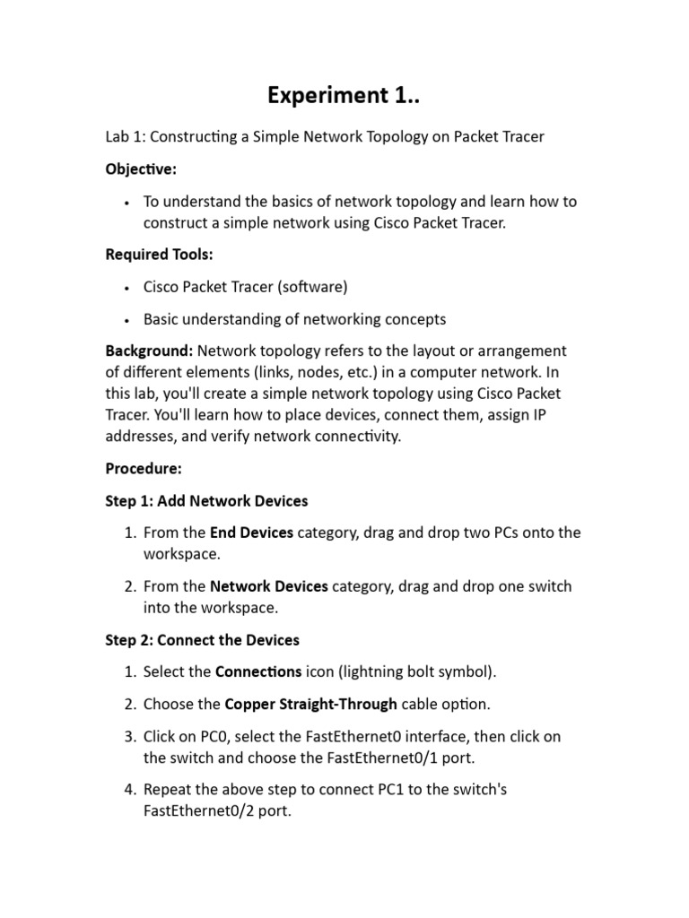 Simple Network Topology Lab Guide | PDF | Computer Network | Computing