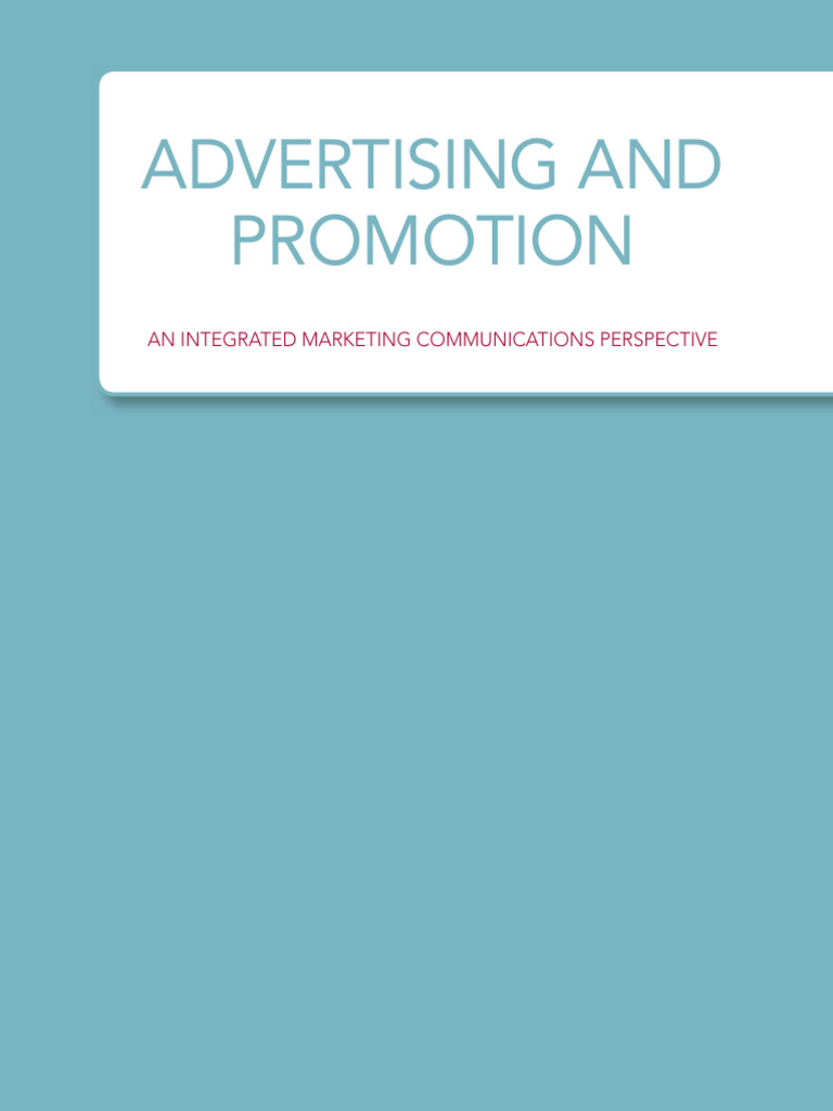 Advertising and Promotion | PDF