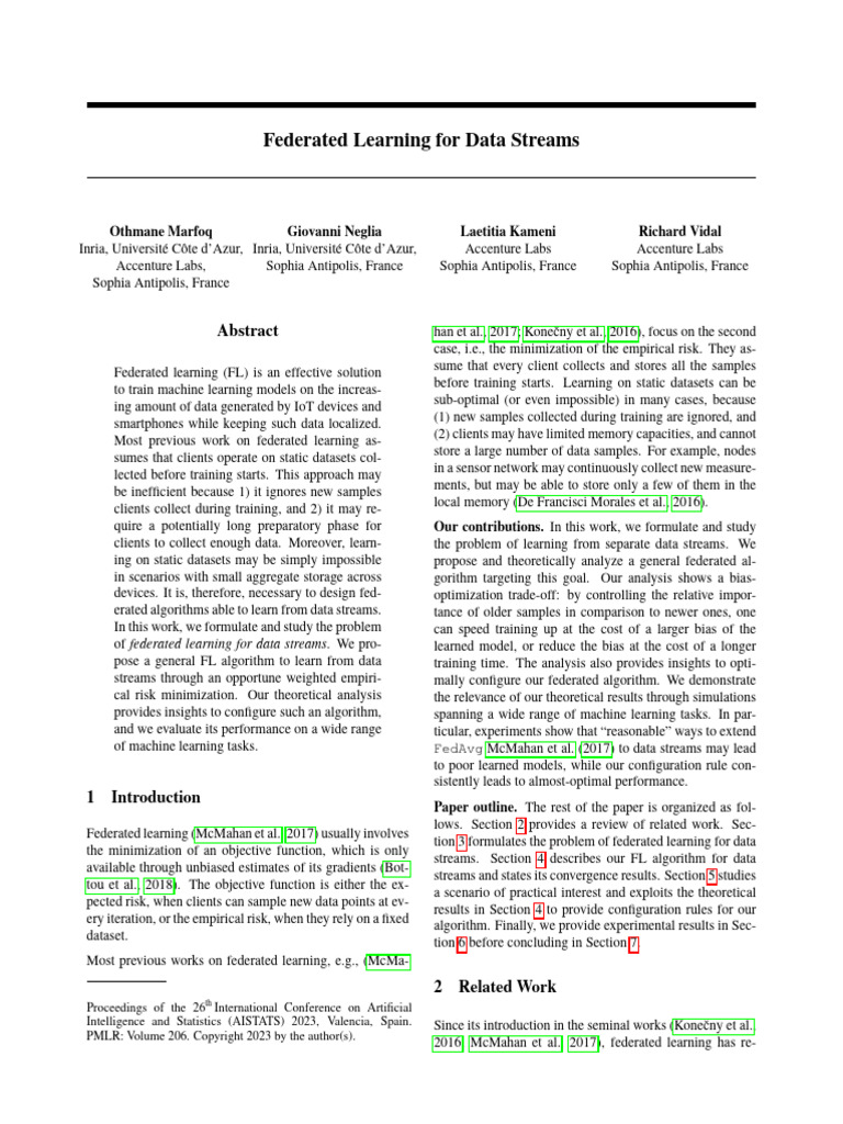 Federated Learning for Data Streams | PDF | Applied Mathematics | Learning