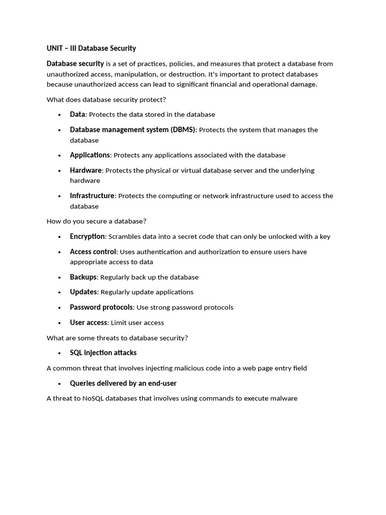 Database Security Practices and Threats | PDF | Information Security ...