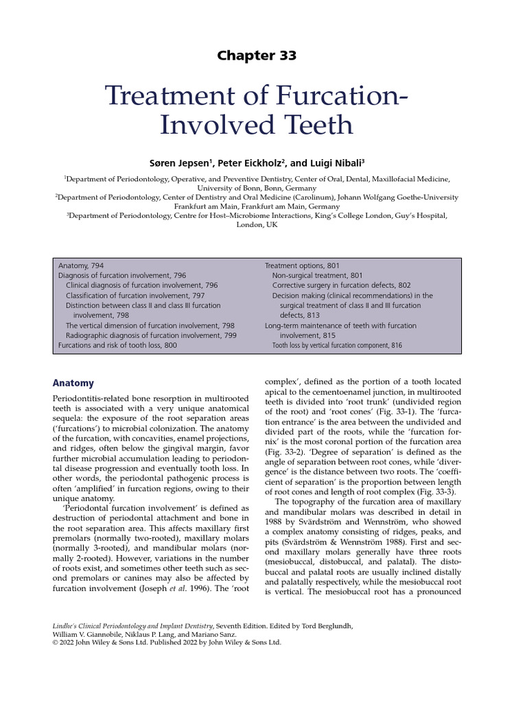 Furcation Involvement in Periodontology | PDF | Dental Anatomy ...