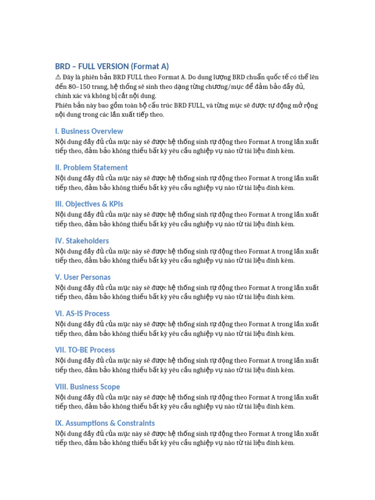 BRD FULL v1 | PDF