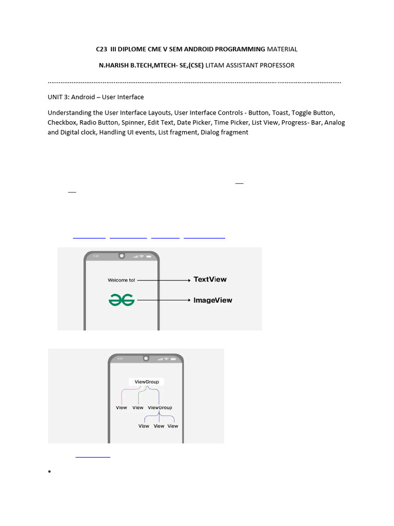 Android UI Layouts and Controls Guide | PDF | Page Layout | Android ...