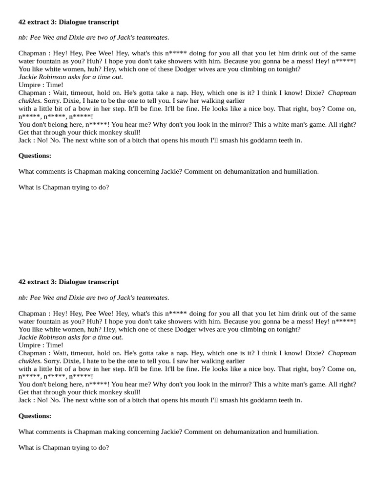 42ex3 Dialogue Transcript | PDF