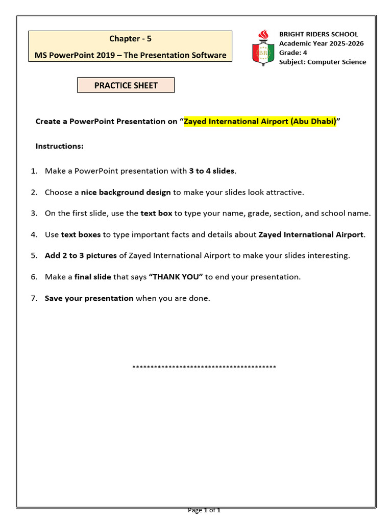 Zayed International Airport Presentation Guide | PDF