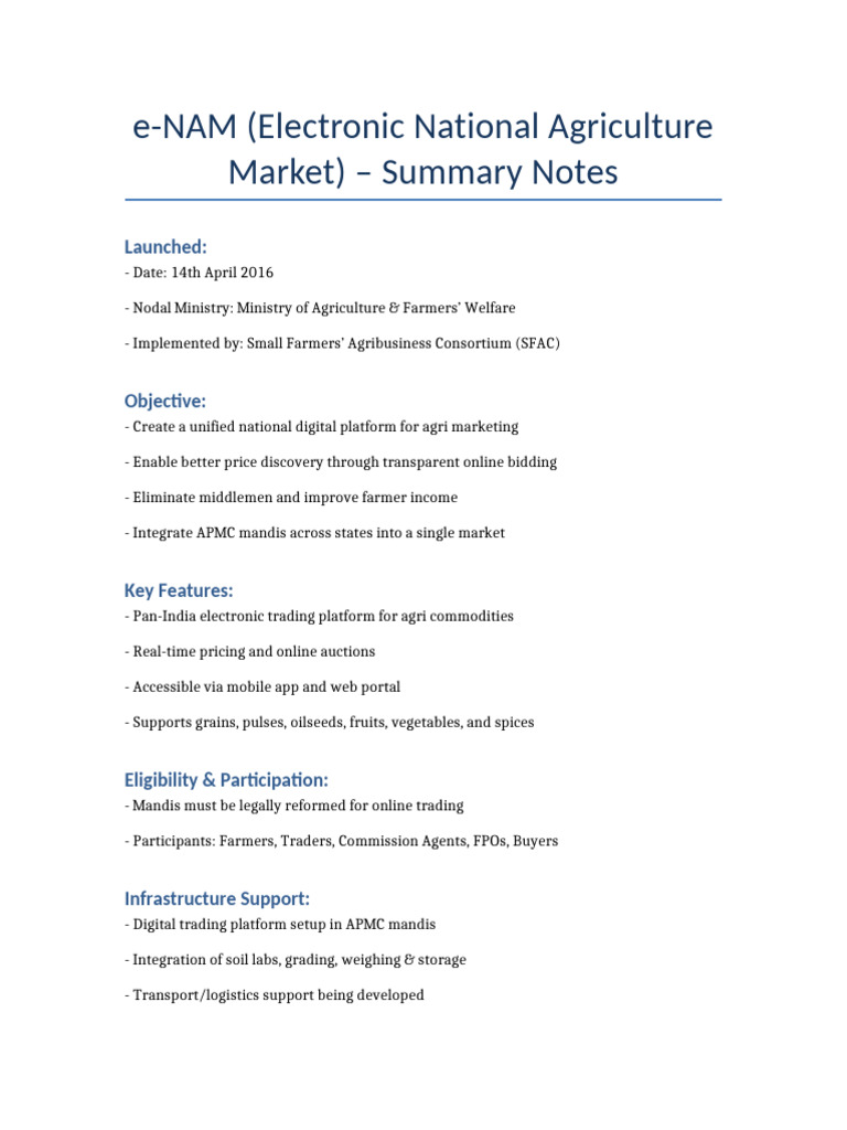 ENAM Summary Notes | PDF