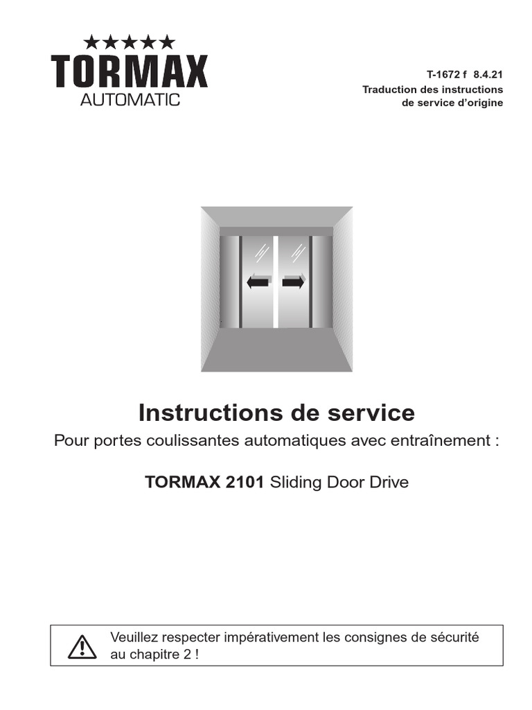 Instructions de Service TORMAX 2101 | PDF