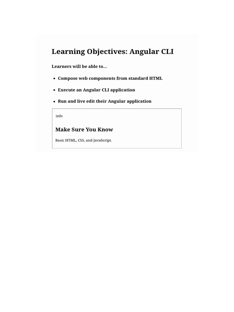 Angular CLI: Web Component Setup Guide | PDF | Internet | Java Script