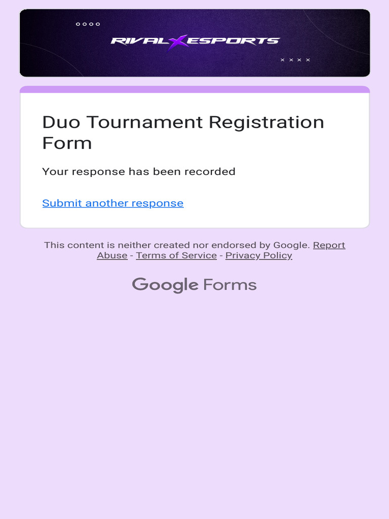 Duo Tournament Registration Form | PDF