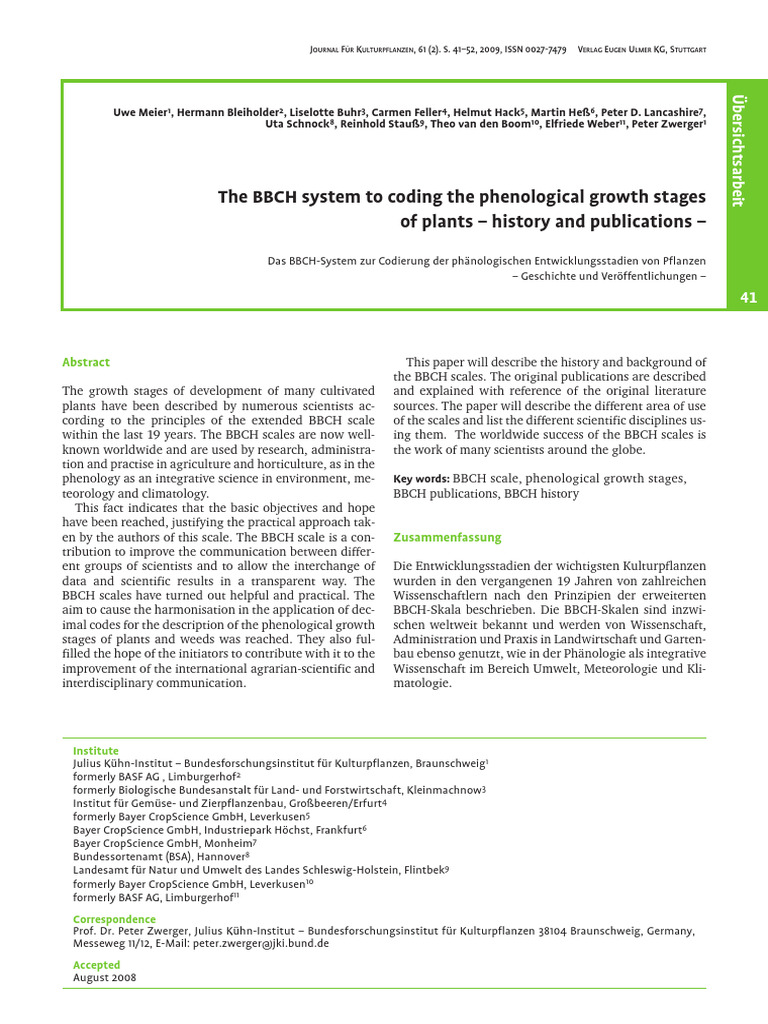 BBCH System for Plant Growth Stages | PDF | Cucurbita | Cabbage