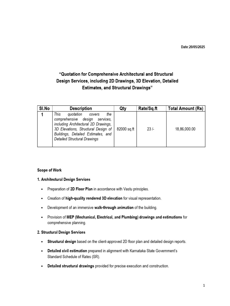Architectural Design Quotation 2025 | PDF