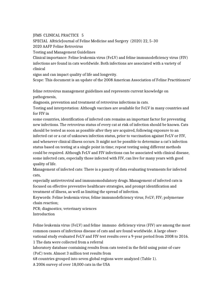 Photo inspiration: Feline Retrovirus Symptoms In Cats Home Symptoms At Home Reference: Feline Retrovirus Guidelines Original Pdf Infection