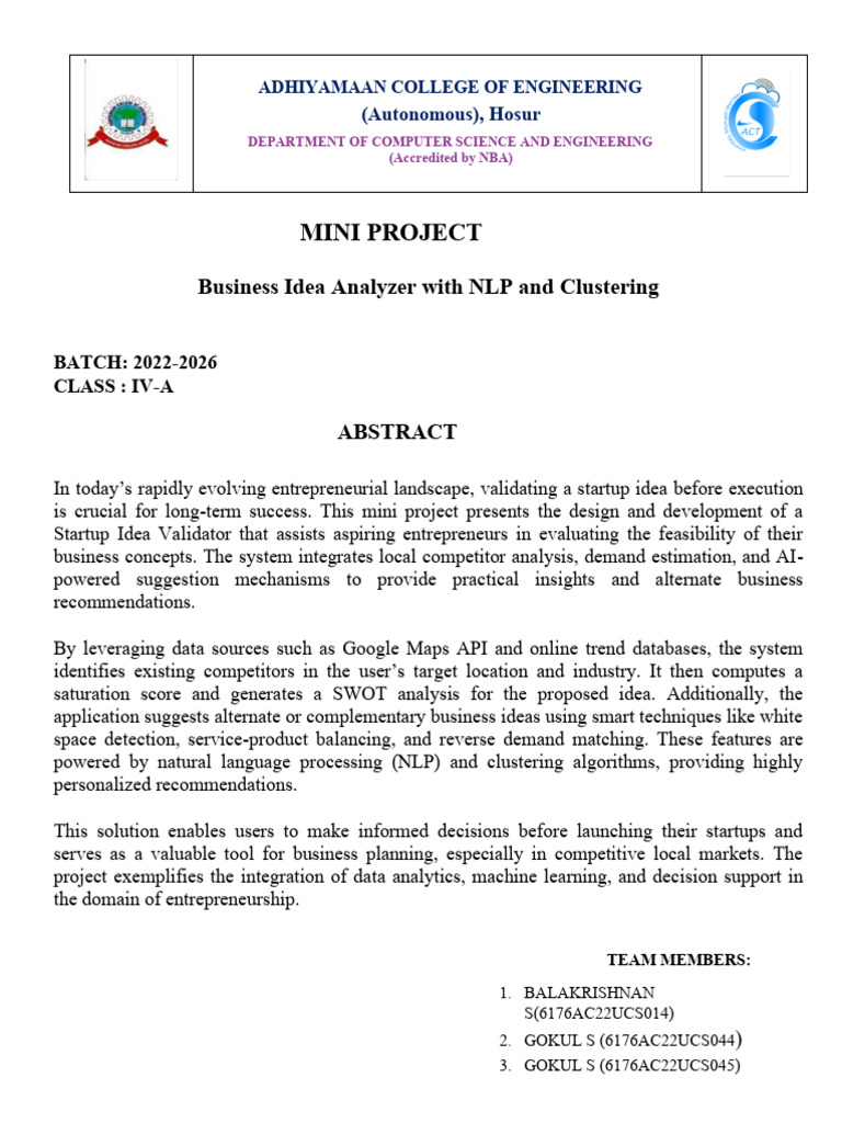 Abstract-mini Project Te | PDF