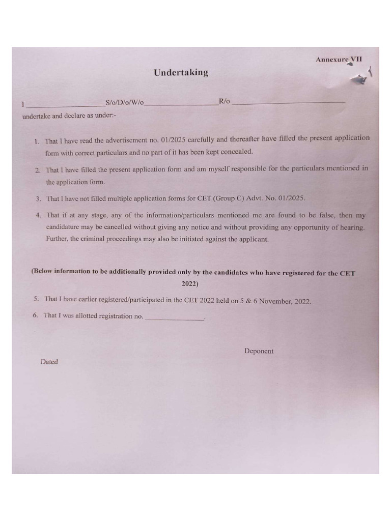 Undertaking | PDF