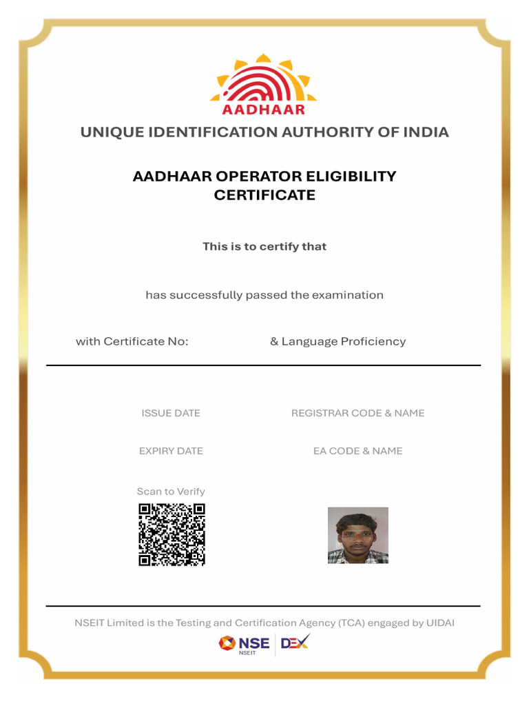Aadhaar Enrolment Operator Details | PDF