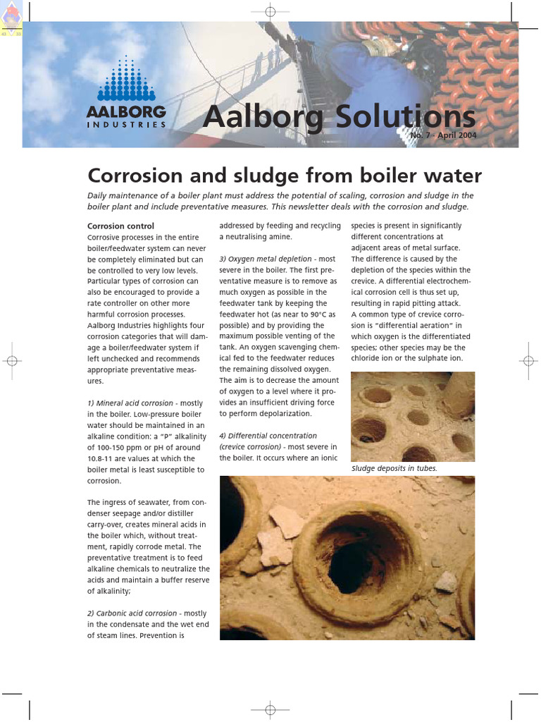 1D BOILER AALBORG Corrosion and Sludge From Boiler Water 2 | PDF ...
