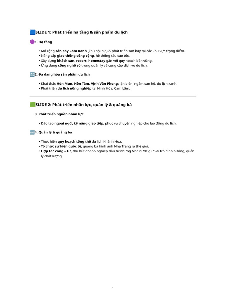 Phat Trien Du Lich Khanh Hoa | PDF