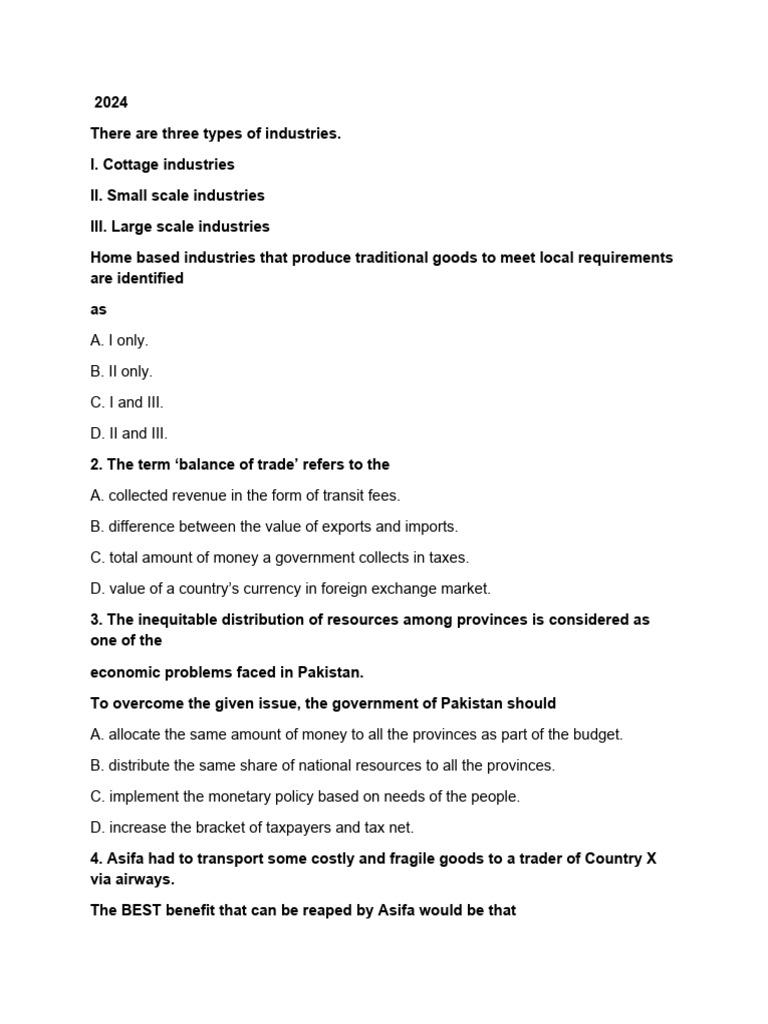 Types of Industries and Economic Issues in Pakistan | PDF | Taxes ...