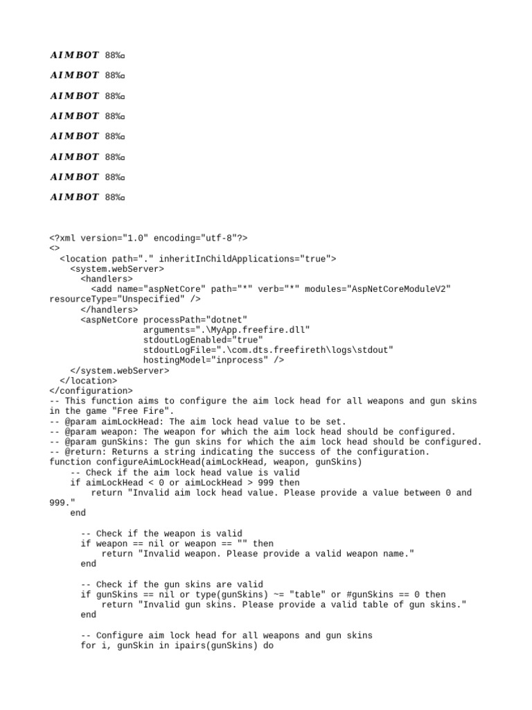 Configure Aim Lock Head in Free Fire | PDF | Computer Programming ...
