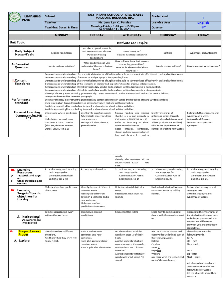English 3 Week 3 | PDF | English Language | Word