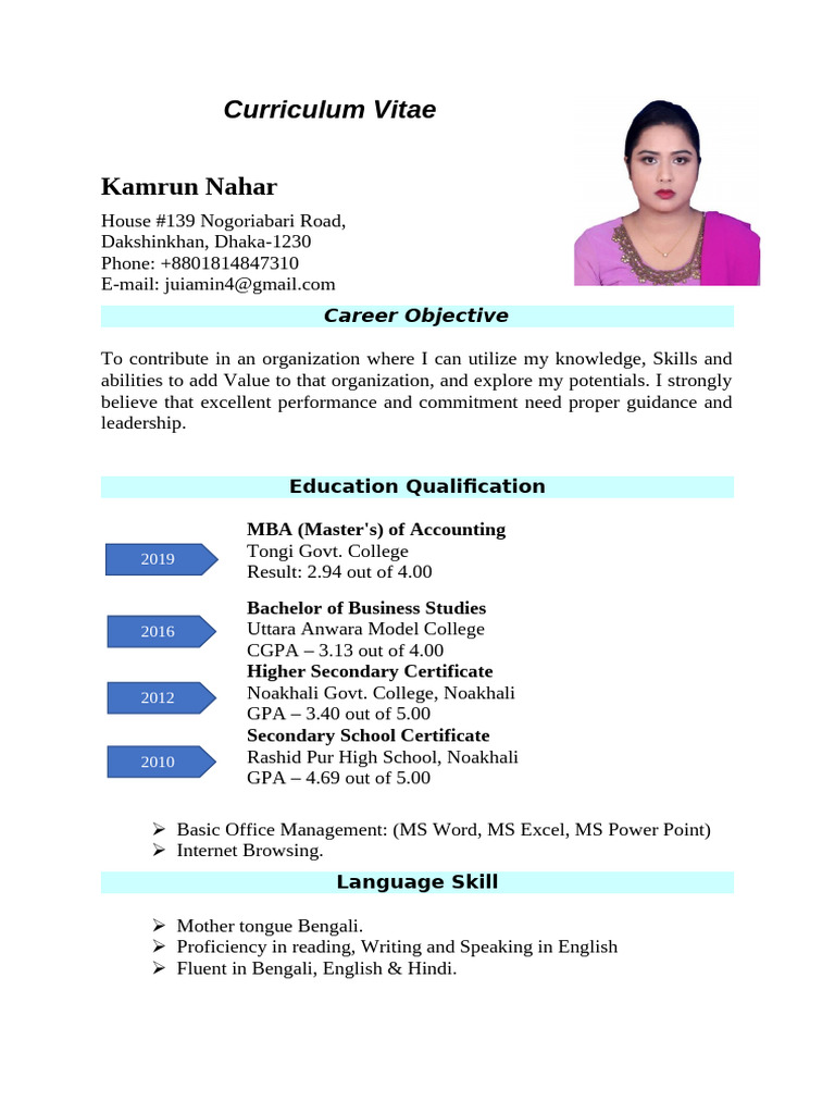 Common CV Format 03_Ox2q8dWAaIEy6CA (1) | PDF | Learning
