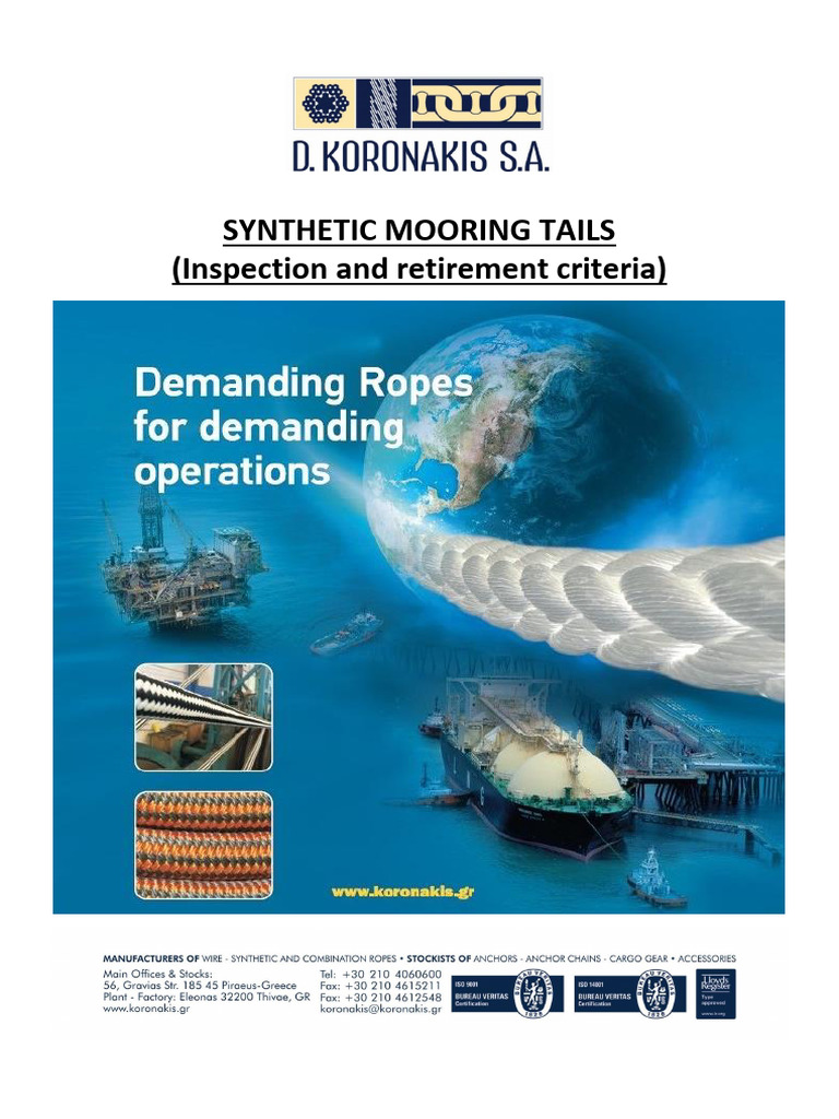 Synthetic Mooring Tails Inspection Guide | PDF | Rope | Yarn