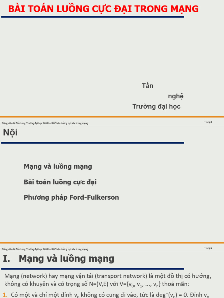 Bài Toán Lu NG C C Đ I Trong M NG (Autosaved) | PDF