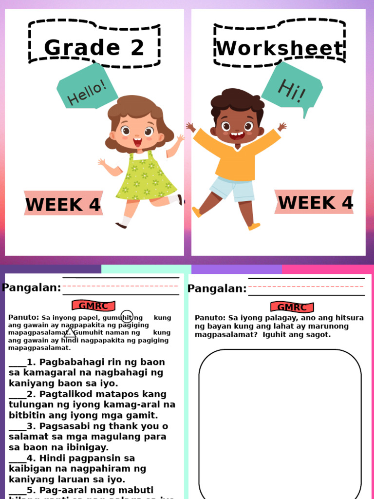 Week4 Worksheets | PDF