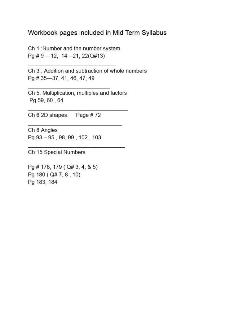 Workbook Pages Grade IV | PDF