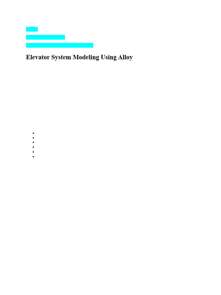 Elevator System Modeling with Alloy | PDF | Elevator | System