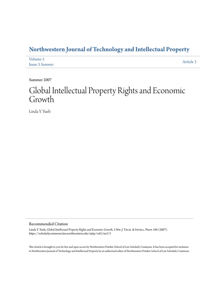 Global IP Rights and Economic Growth | PDF | Economic Growth | Trips ...