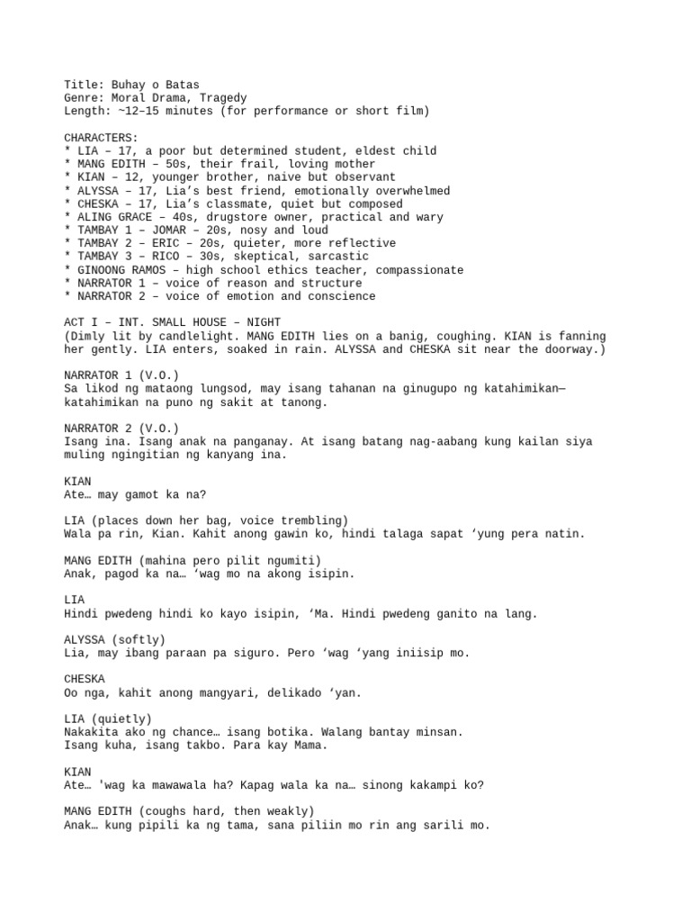 Buhay o Batas Full Script | PDF