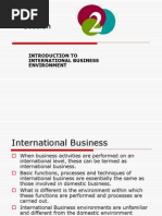 Introduction To International Business Environment