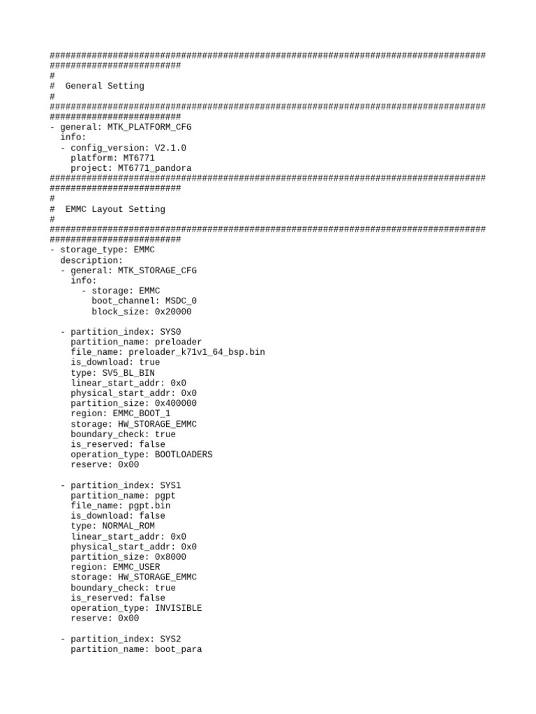 MTK MT6771 EMMC Layout Configuration | PDF | Computer Data Storage ...