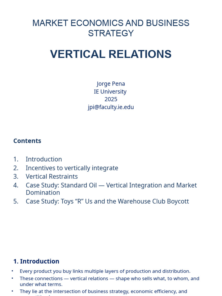 Vertical Integration in Market Economics | PDF | Monopoly | Standard Oil