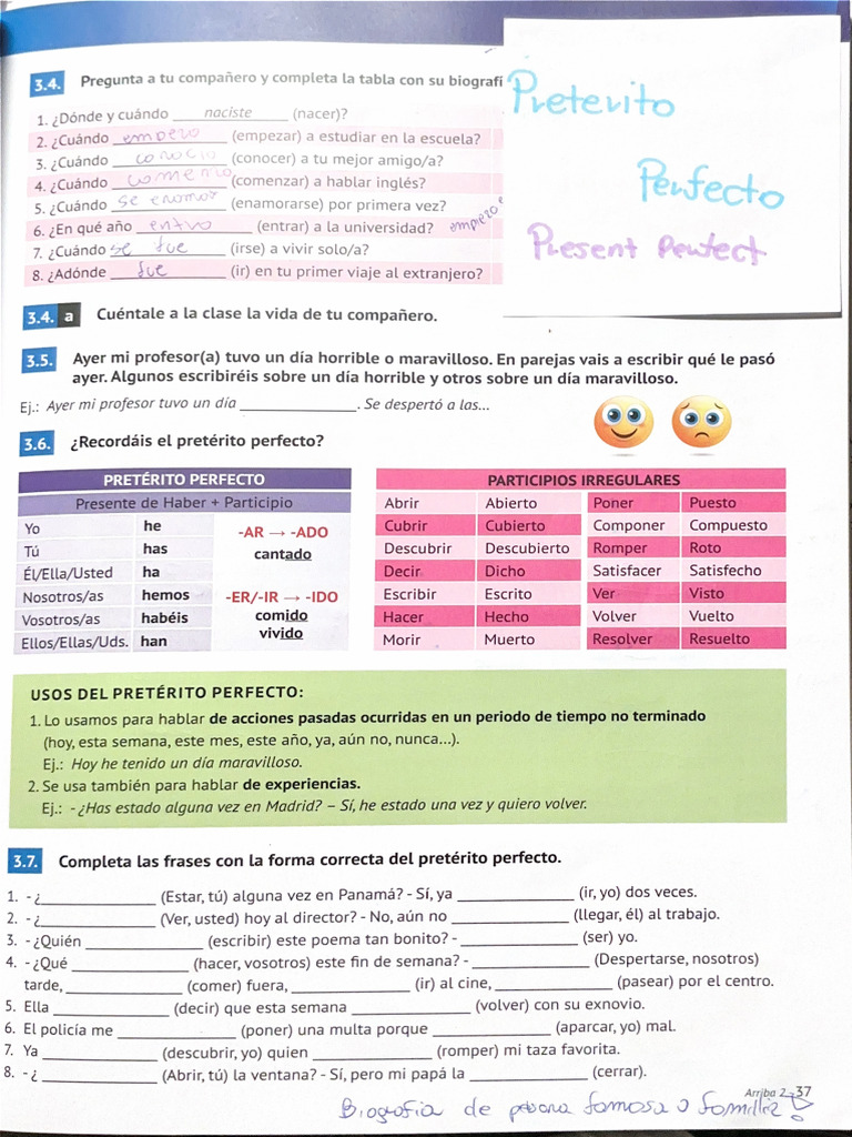 Preterito Perfecto | PDF