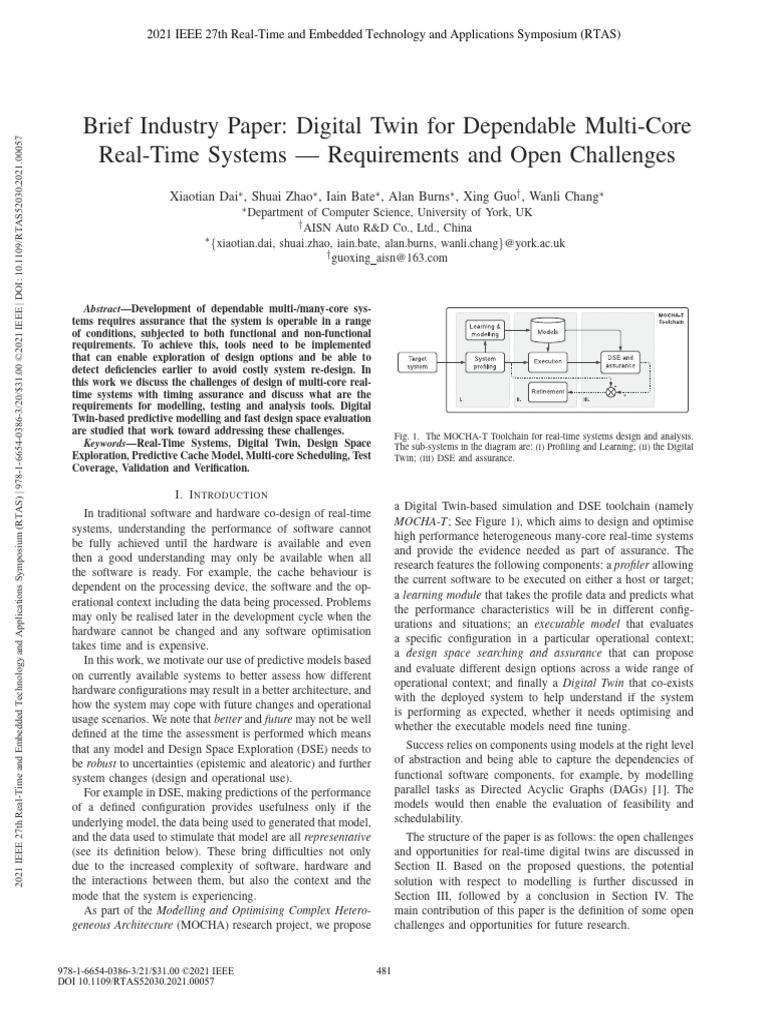 Digital Twin for Multi-Core Real-Time Systems | PDF | Machine Learning ...