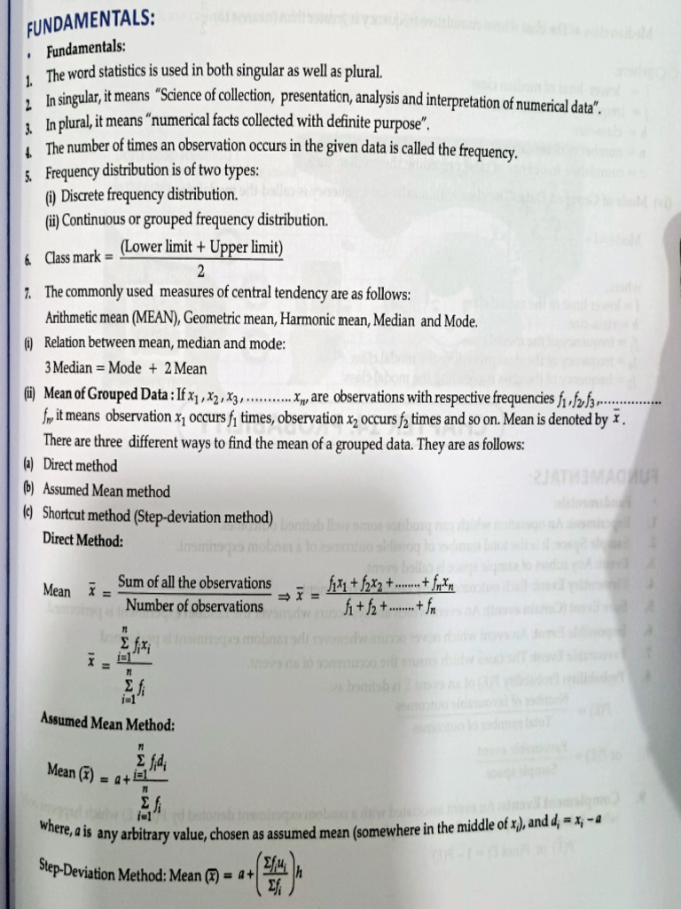 Understanding Statistical Fundamentals | PDF | Mean | Arithmetic